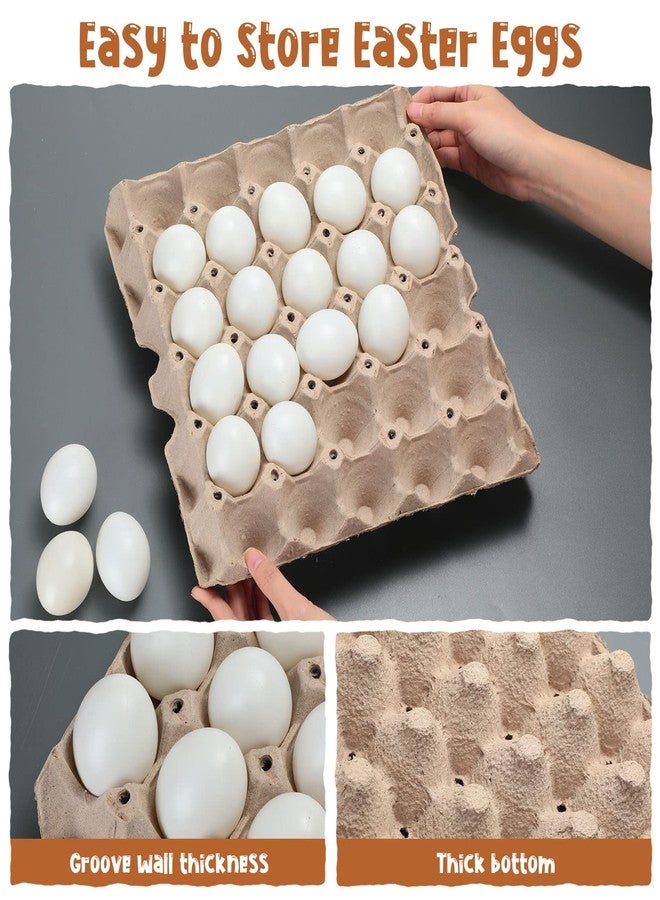 Seematn 90 Pcs White Plastic Eggs Paintable Easter Eggs with Paper Trays for DIY, Crafts, Easter Hunts Party Favors, Basket Fillers (White) - Image 4
